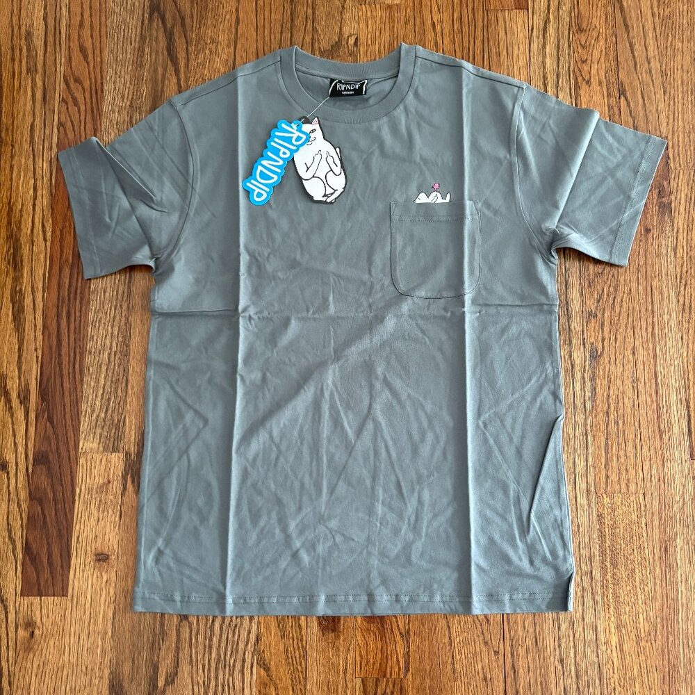 RIPNDIP Christmas Nerm Pocket Tee Charcoal Men's Size Medium NWT